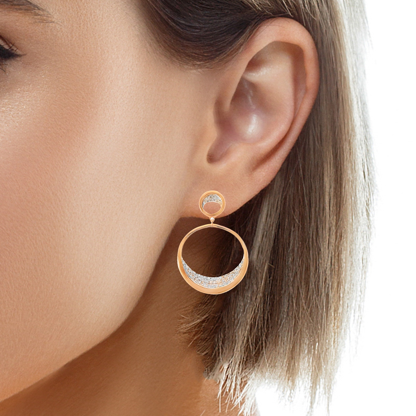 0.38CT Diamond Earrings 14k Rose Gold
