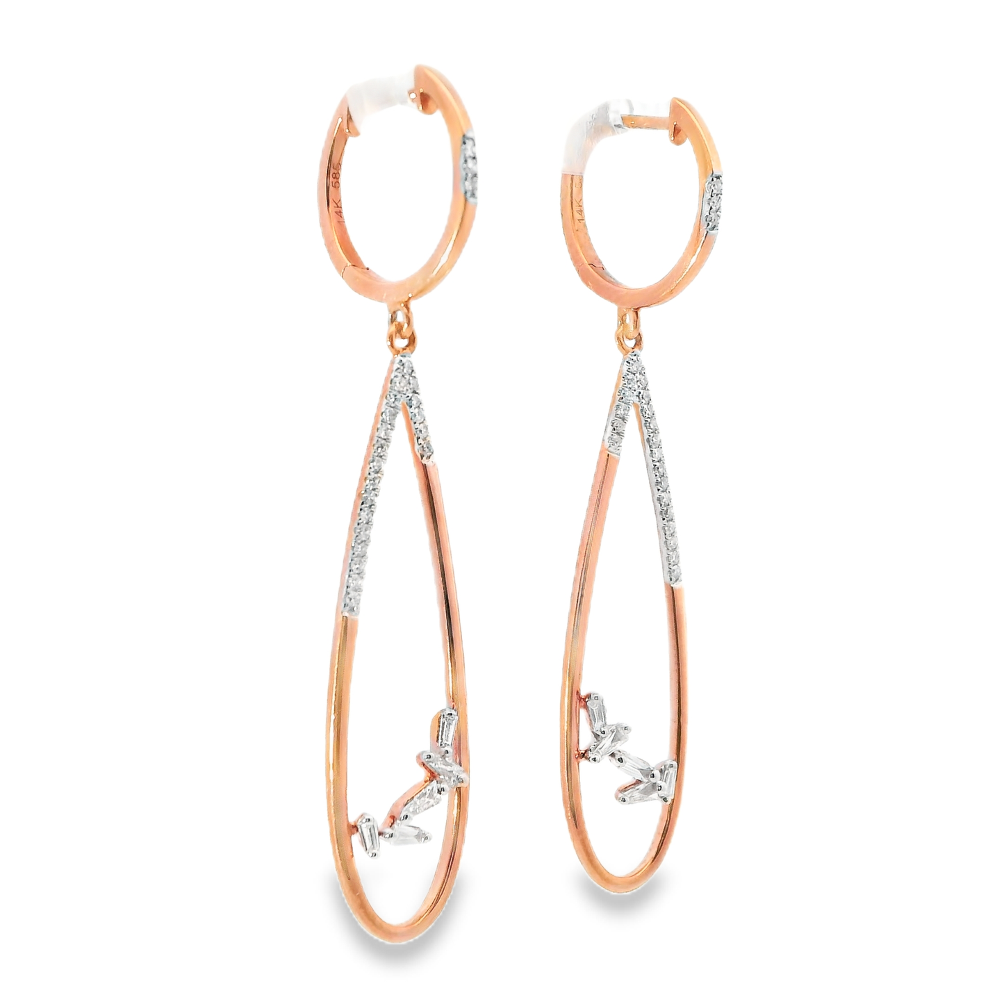 0.40CT Diamond Earring 14k Rose Gold