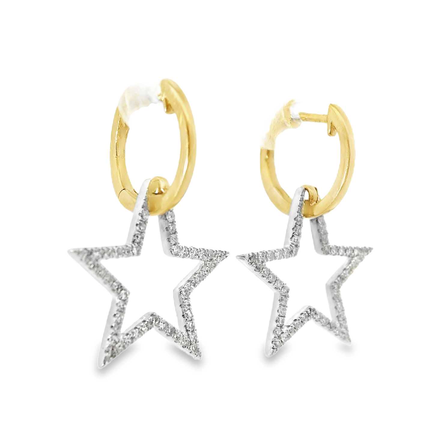 0.31CT Diamond Star Earring 18k Yellow Gold