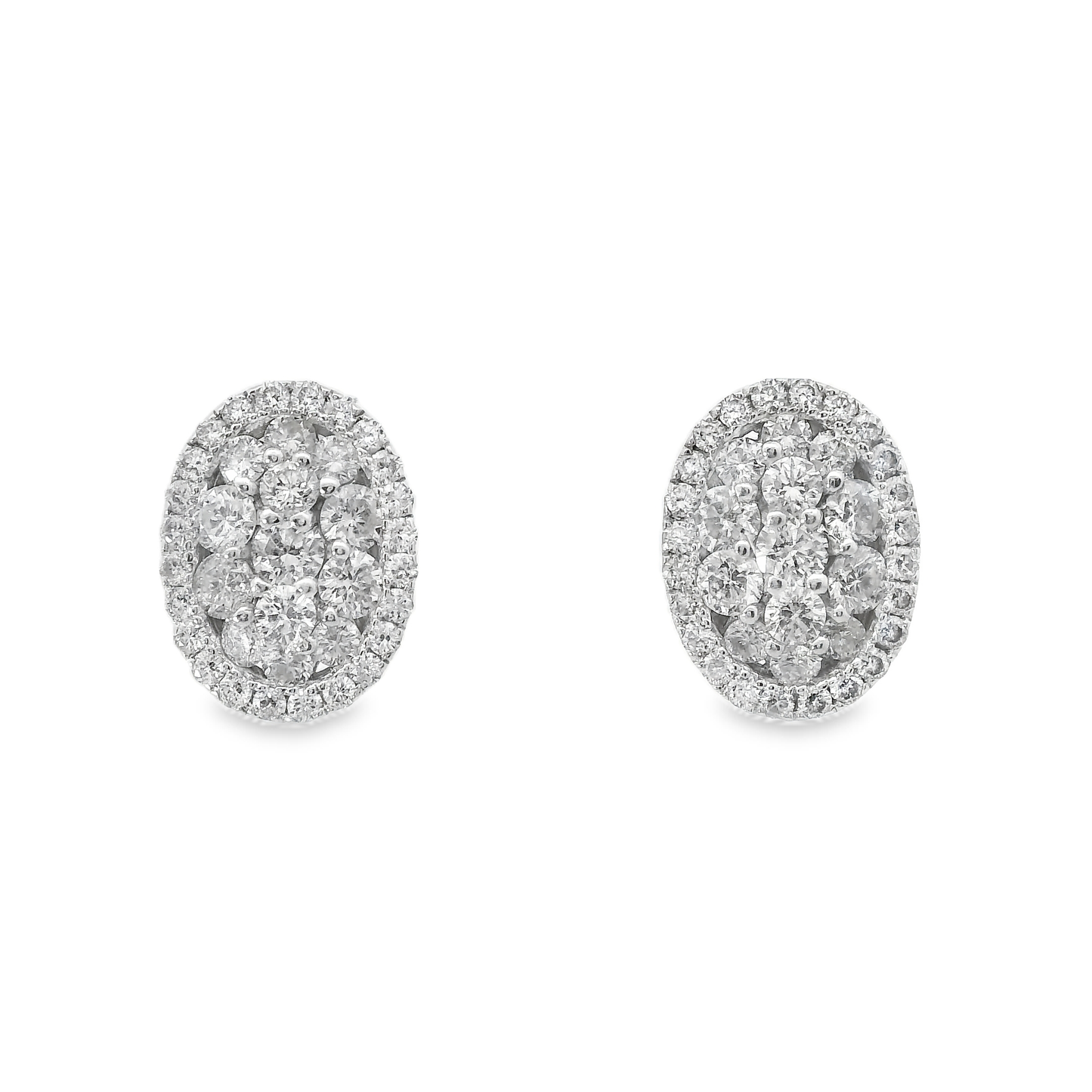 1.09CT Diamond 14k White Gold Earring