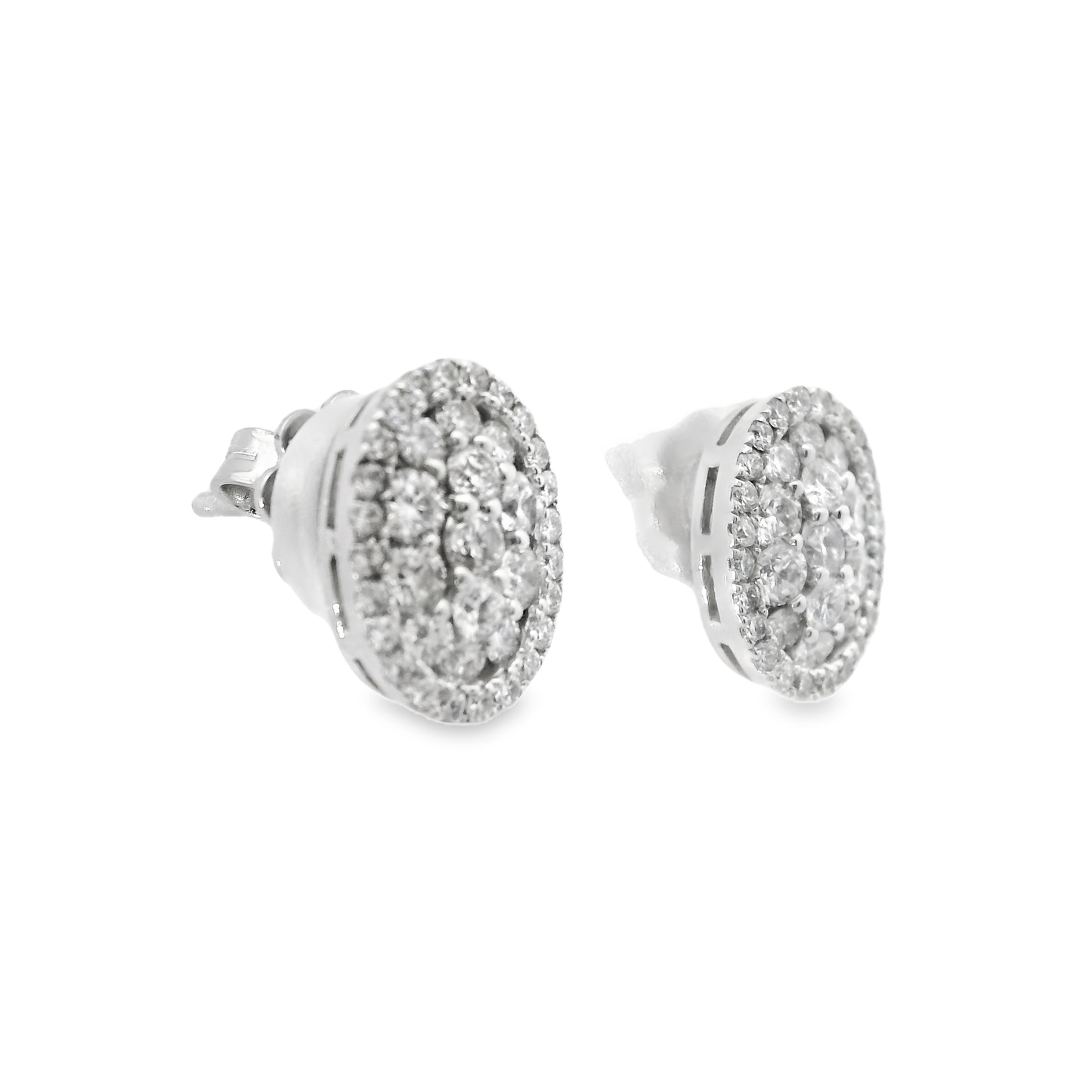1.09CT Diamond 14k White Gold Earring