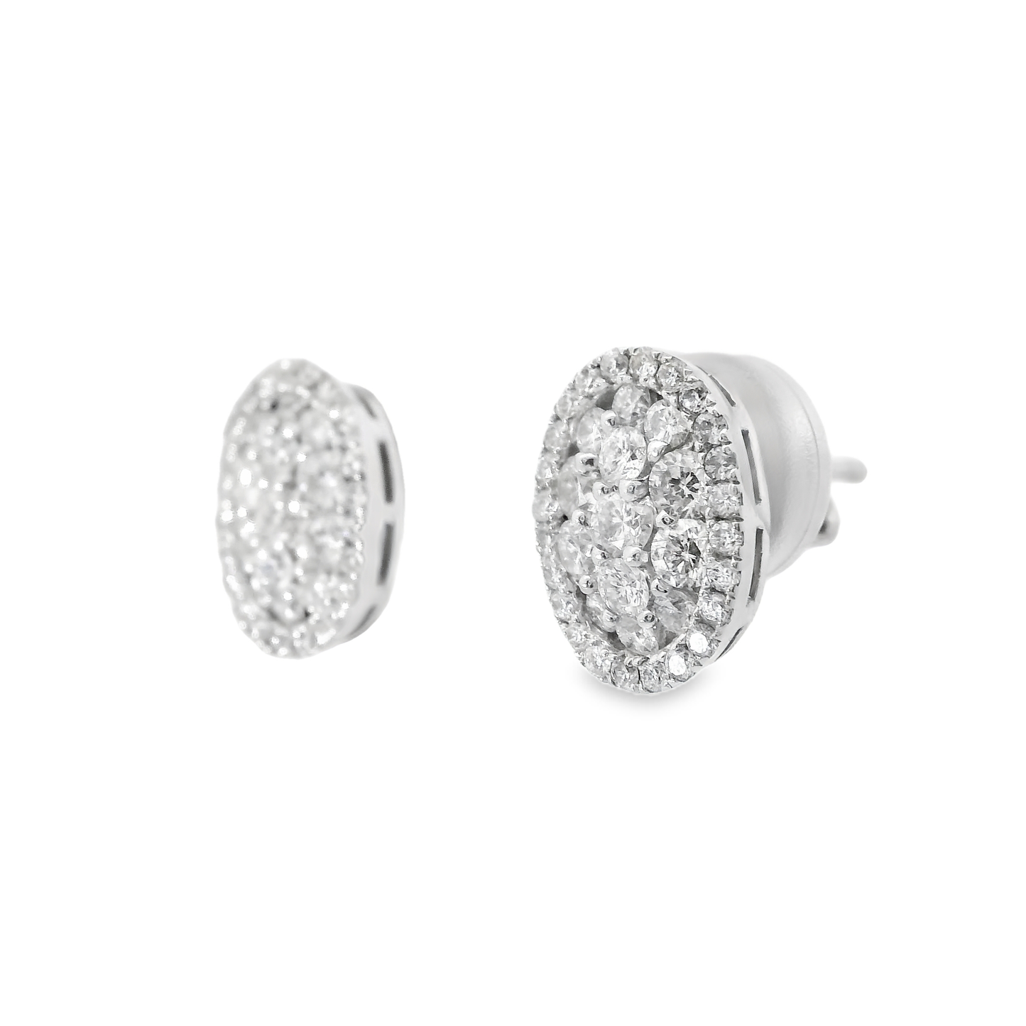 1.09CT Diamond 14k White Gold Earring
