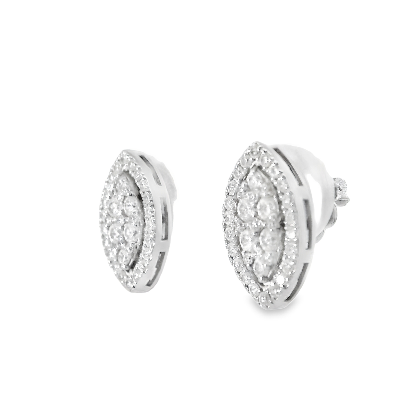 0.68CT Diamond 14k White Gold Earring
