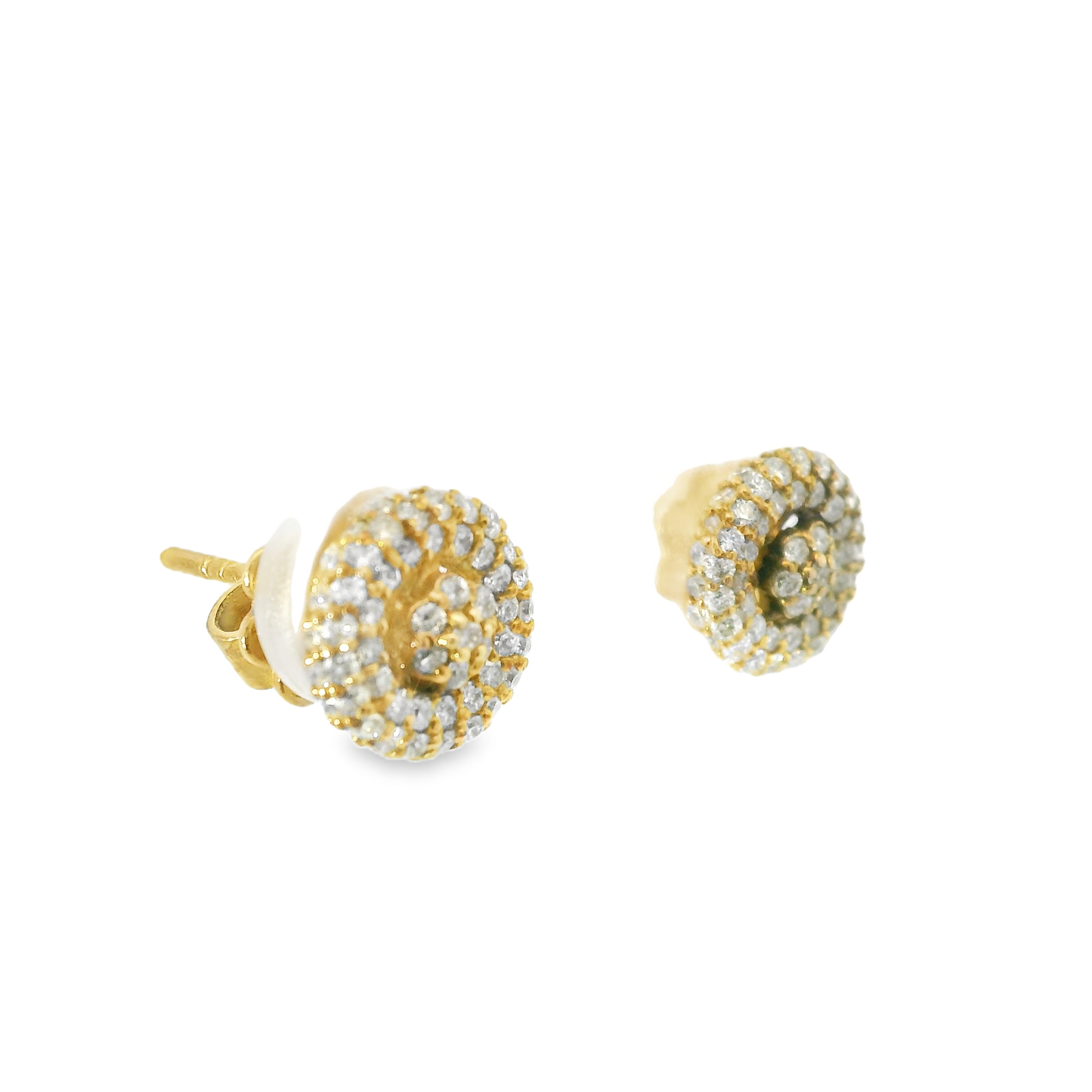 0.71CT Diamond 14k Yellow Gold Earring