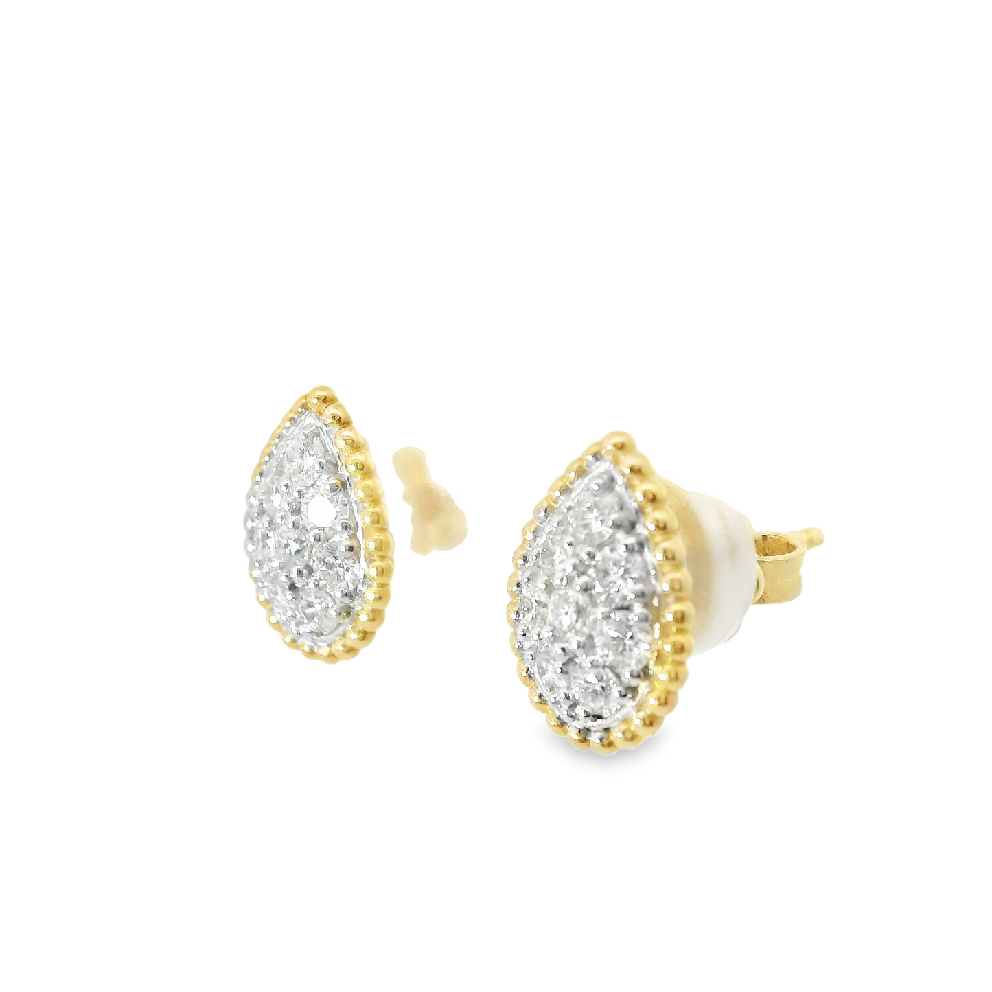 0.75CT Diamond 14k Yellow Gold Earring