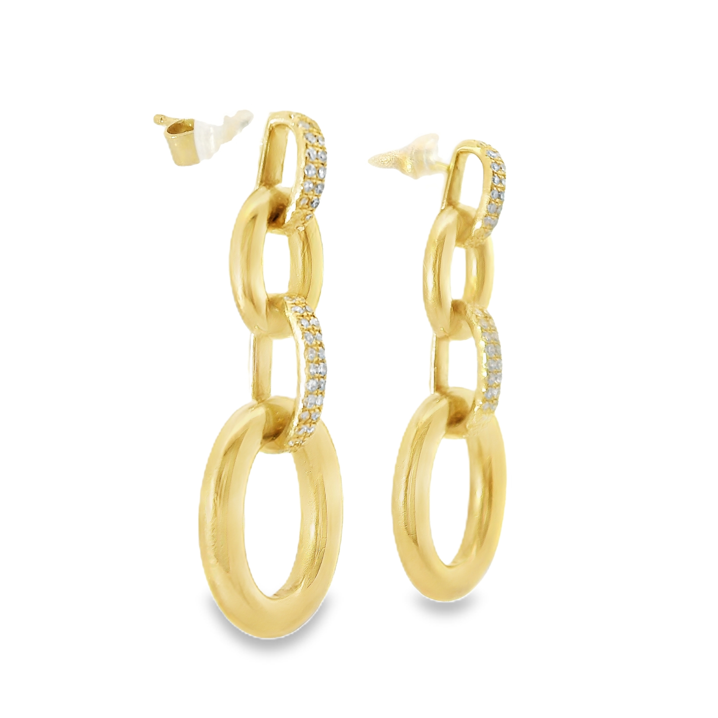 0.28CT Diamond 14k Yellow Gold Earring