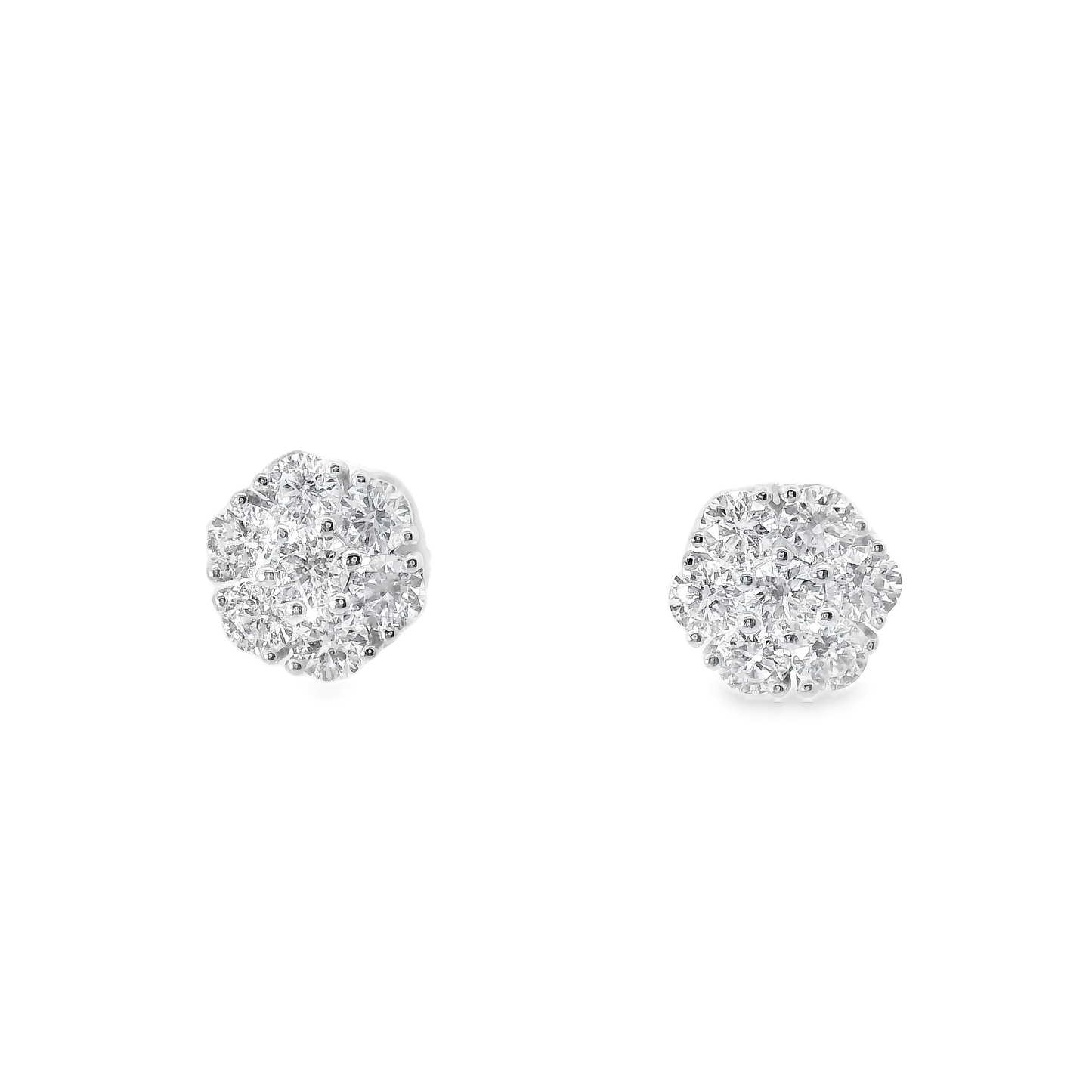 1.75CT Diamond Earrings 14k White Gold