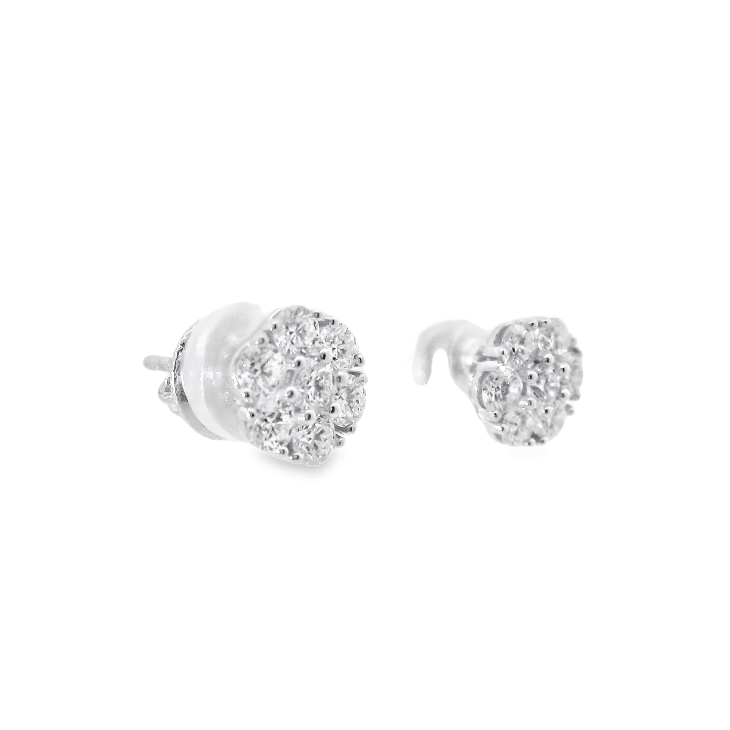 1.18CT Diamond Earrings 14k White Gold