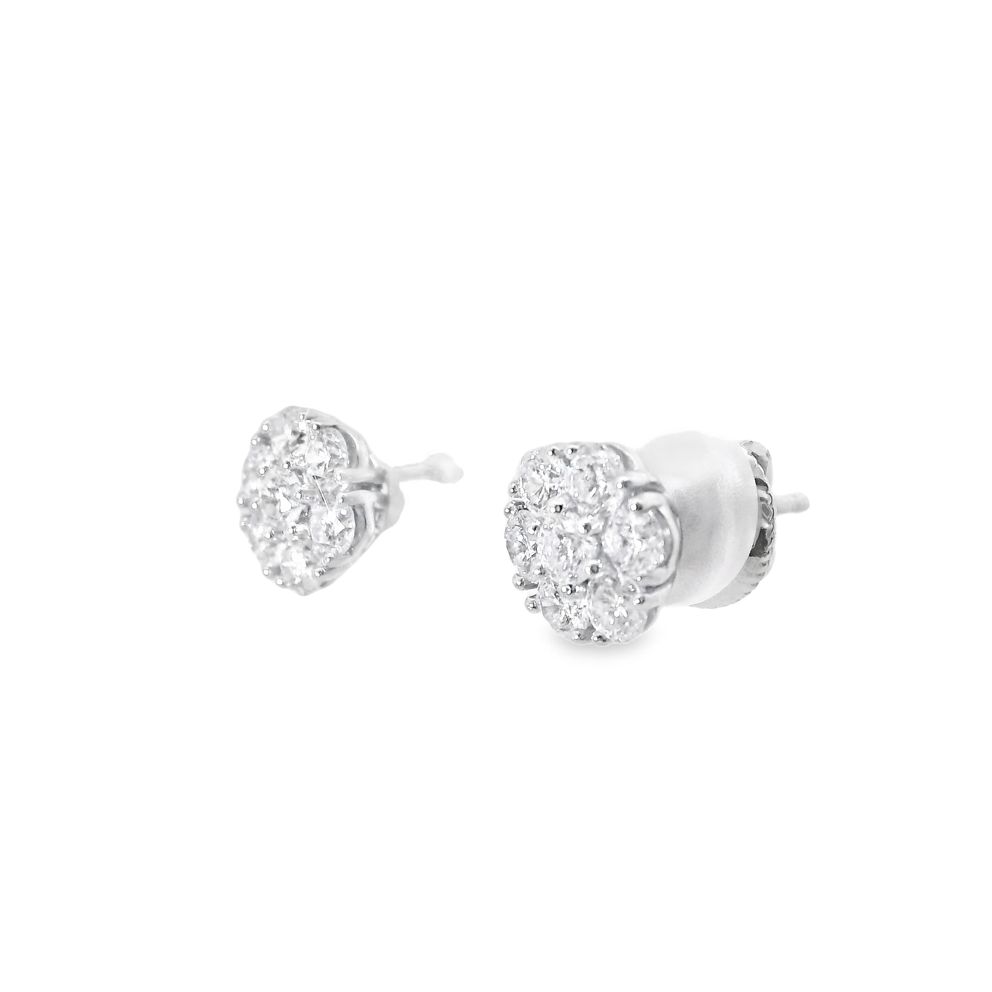 1.18CT Diamond Earrings 14k White Gold