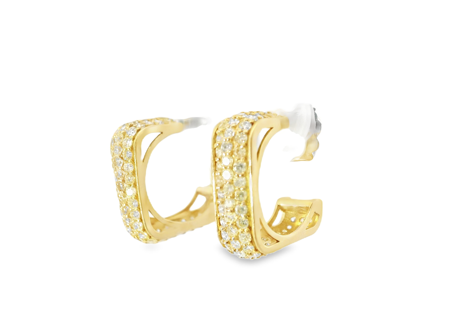1.65CT Diamond 14k Yellow Gold Earring