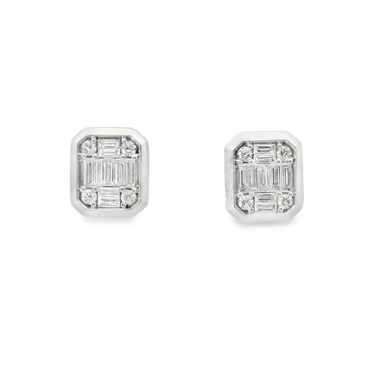 0.63CT Diamond 14k White Gold Earring