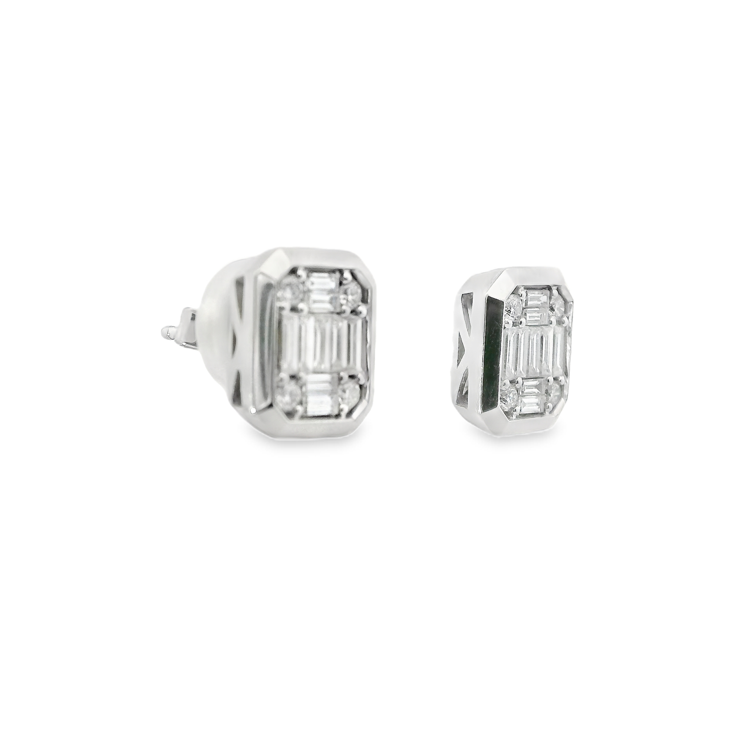 0.63CT Diamond 14k White Gold Earring