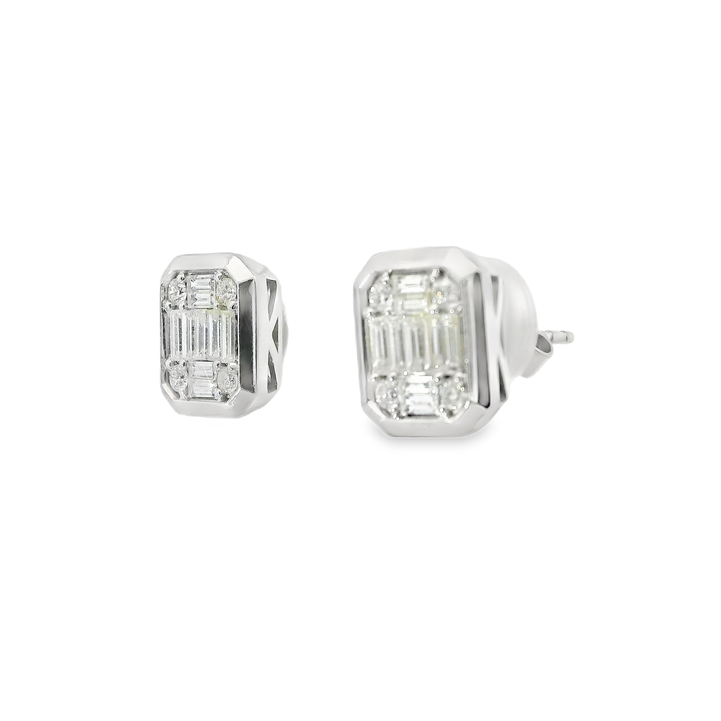 0.63CT Diamond 14k White Gold Earring