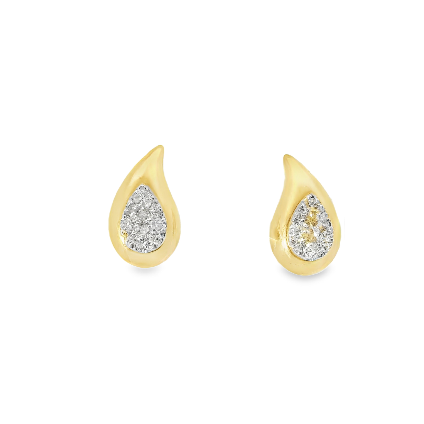 0.32CT Diamond 14k Yellow Gold Earring