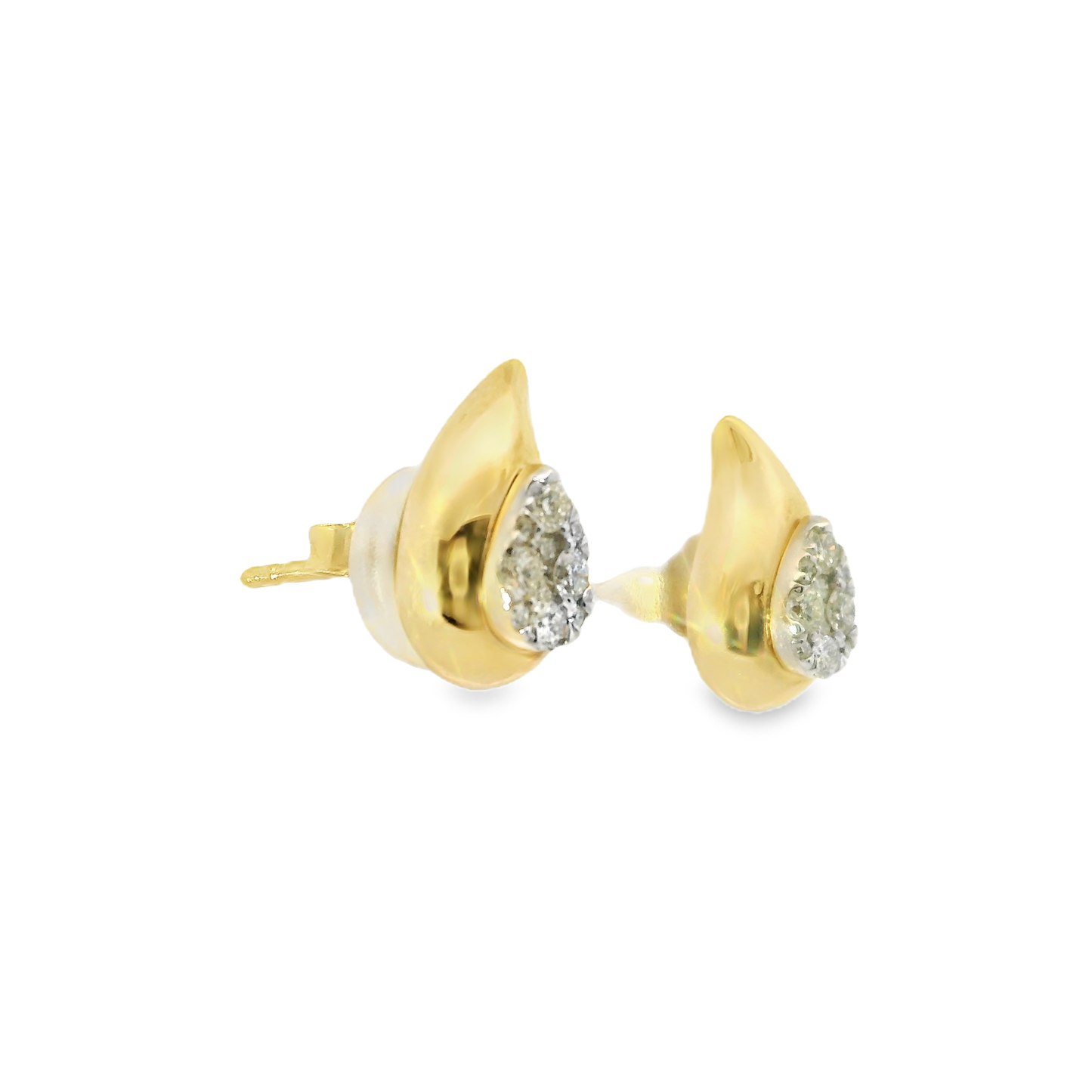 0.32CT Diamond 14k Yellow Gold Earring
