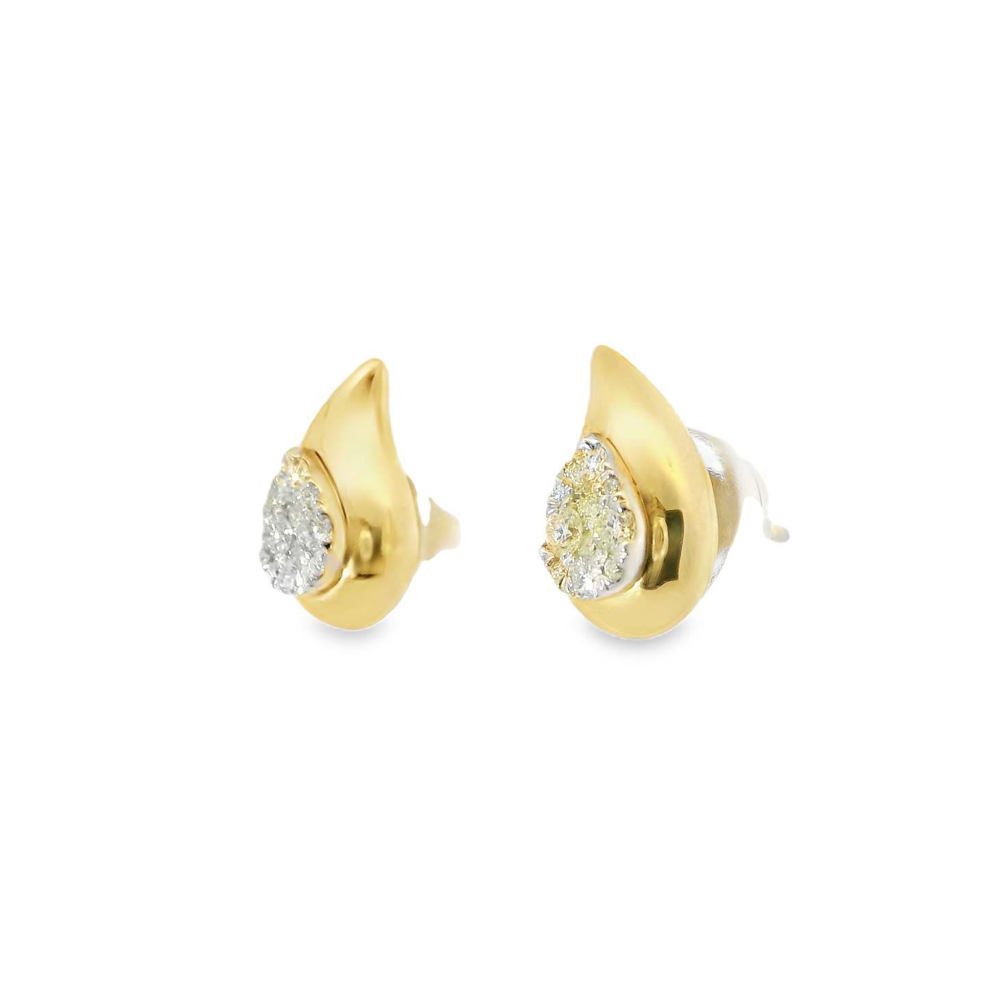 0.32CT Diamond 14k Yellow Gold Earring