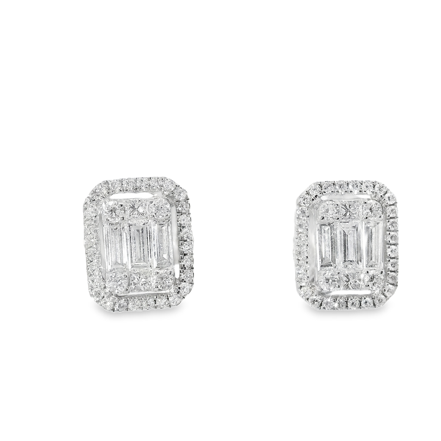 0.95CT Diamond 18k White Gold Earring