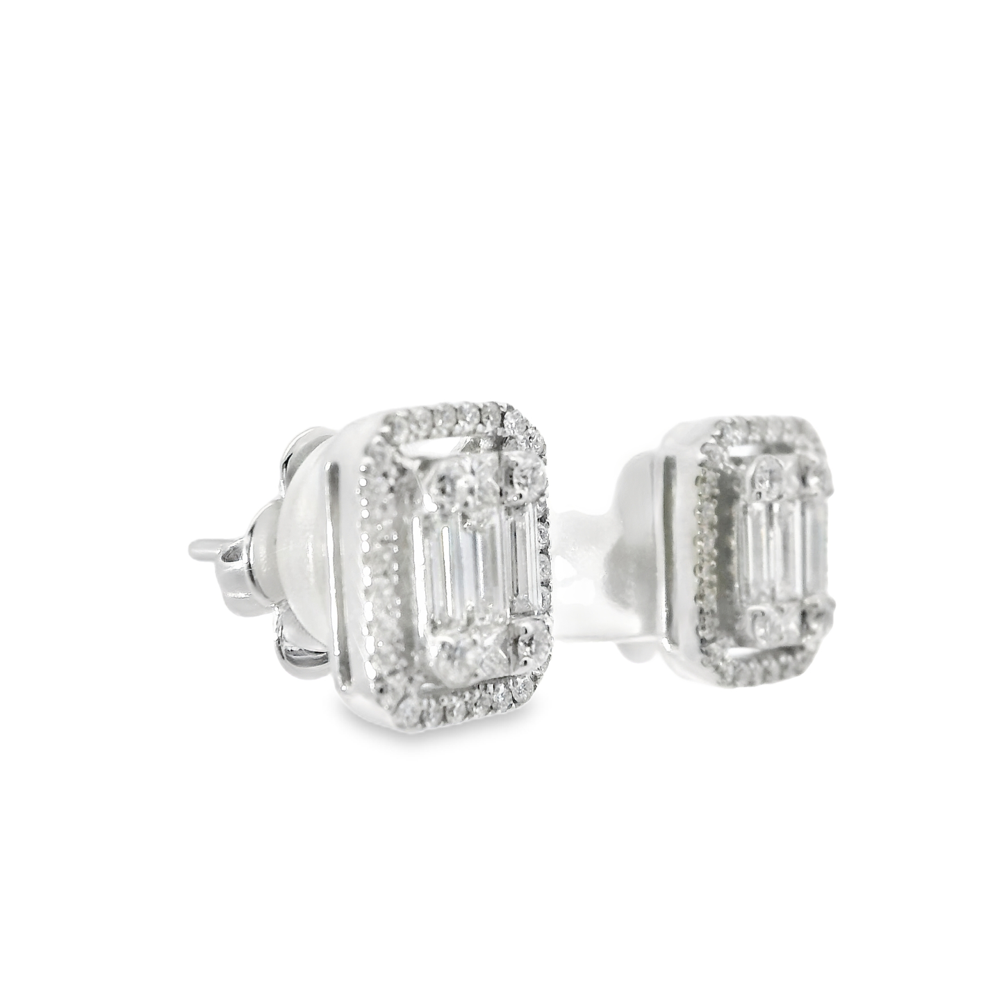 0.95CT Diamond 18k White Gold Earring