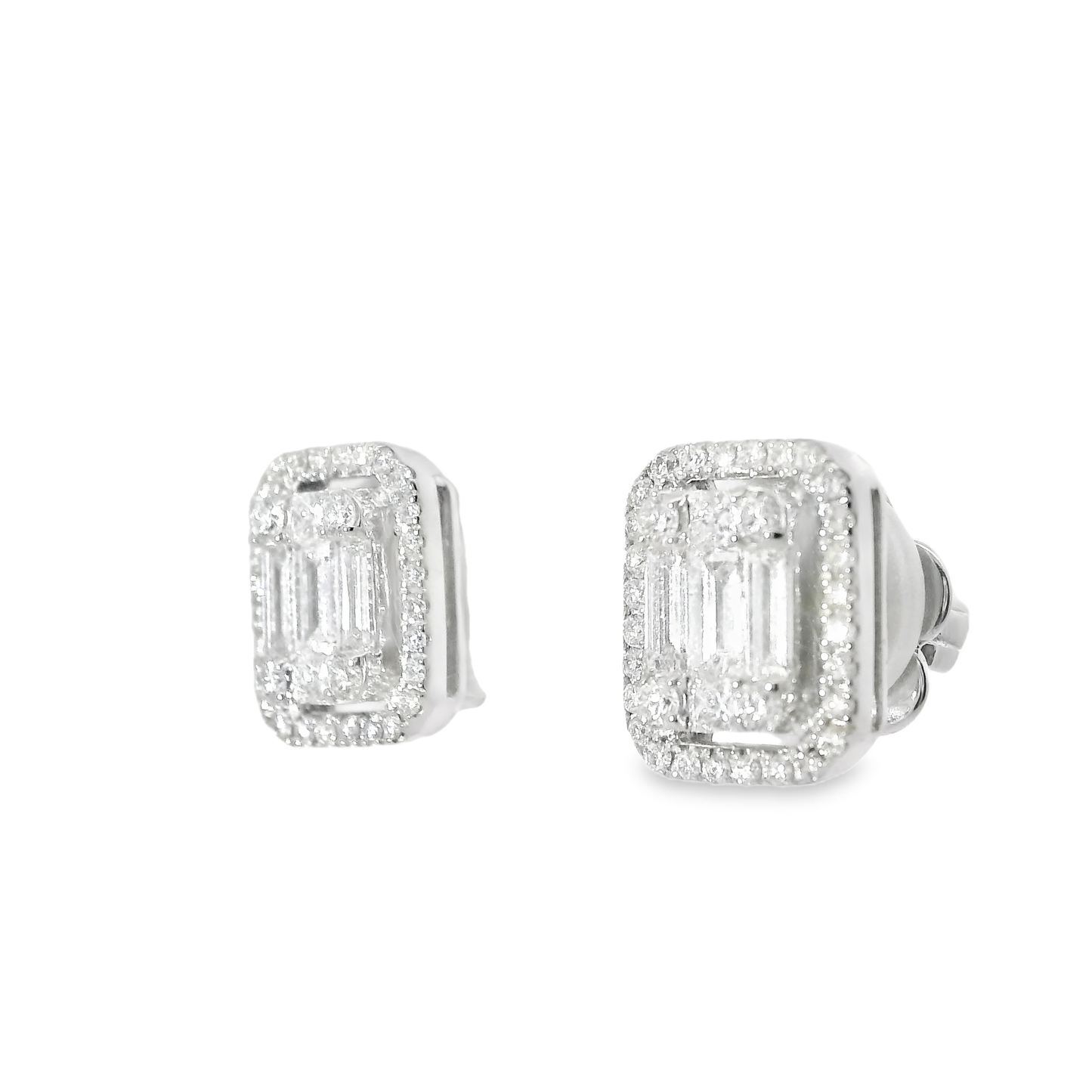 0.95CT Diamond 18k White Gold Earring