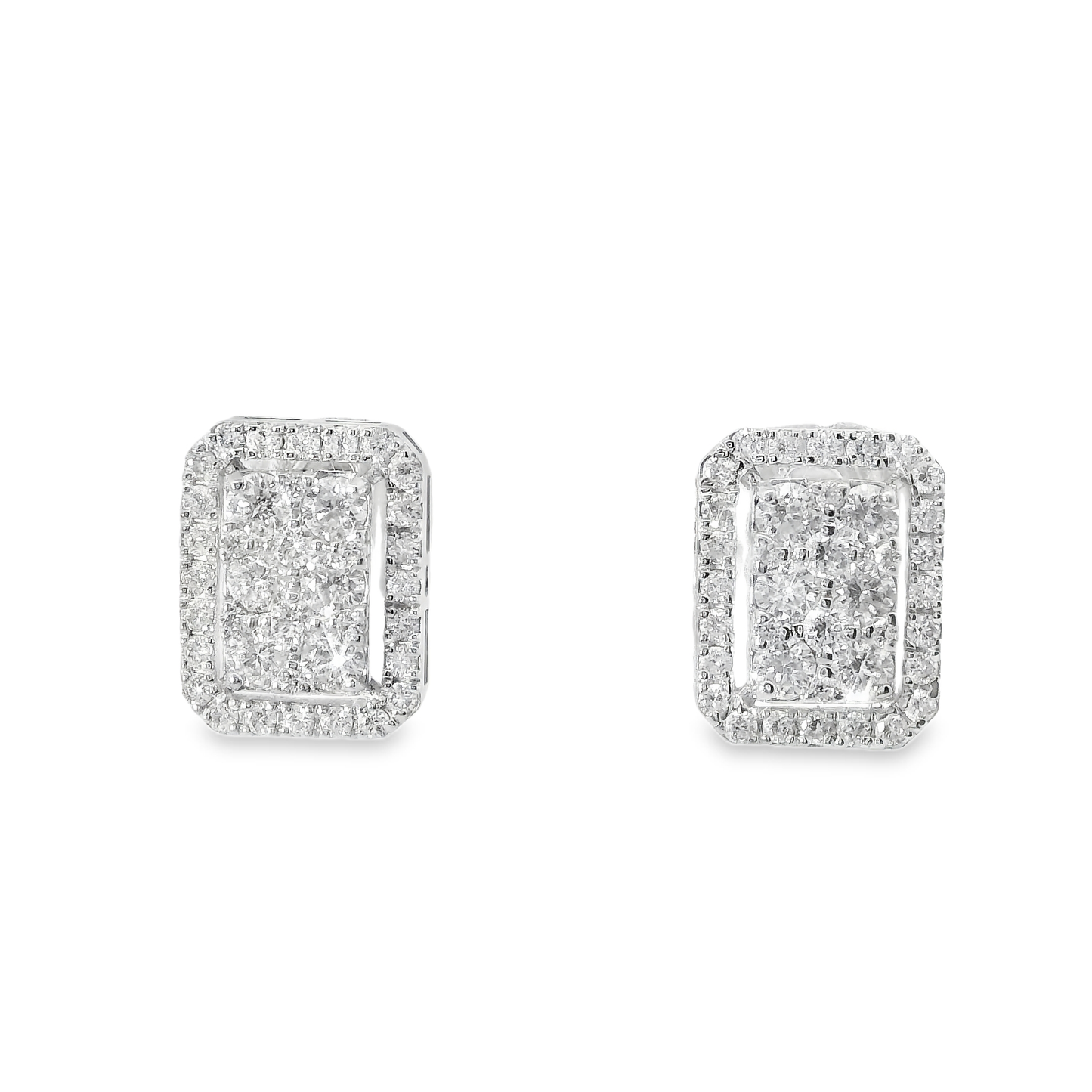 0.90CT Diamond 14k White Gold Earring