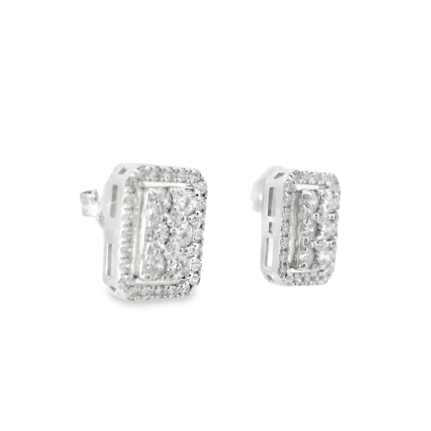 0.90CT Diamond 14k White Gold Earring