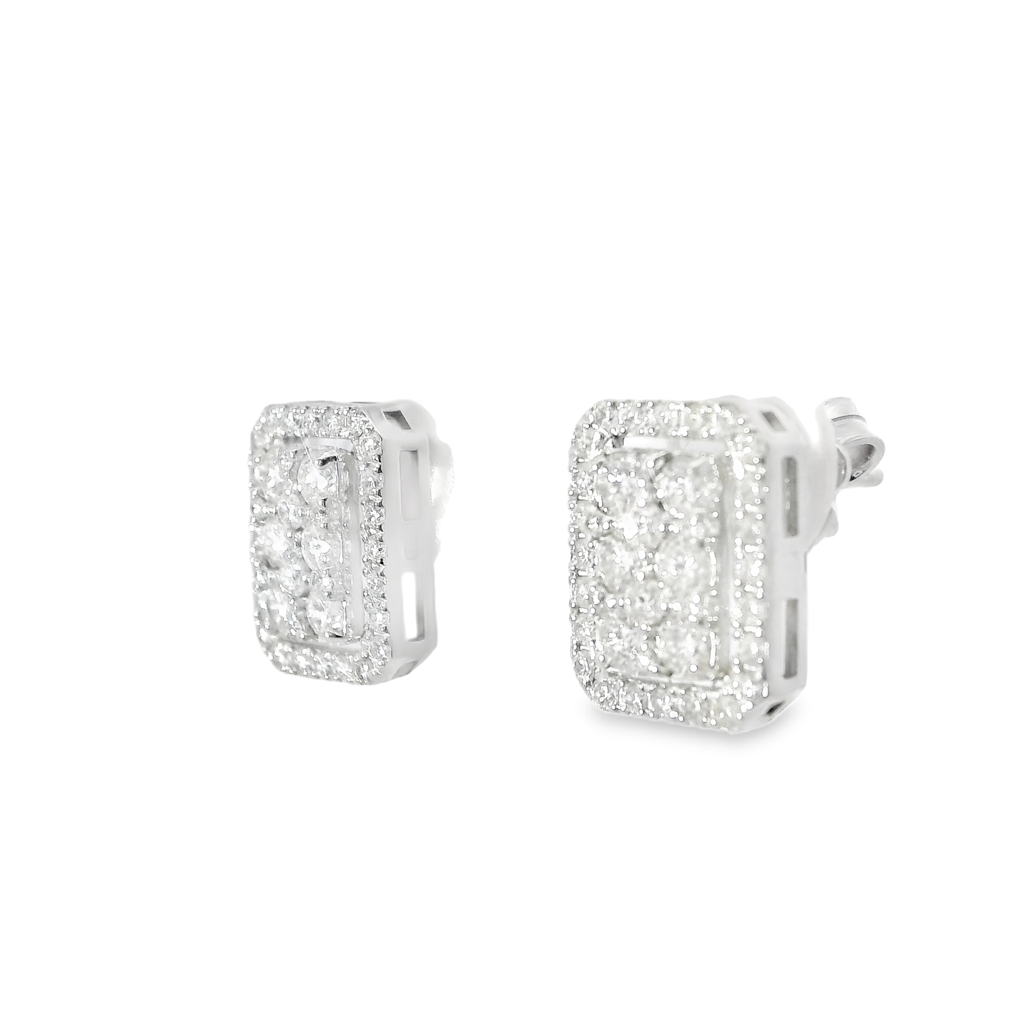 0.90CT Diamond 14k White Gold Earring