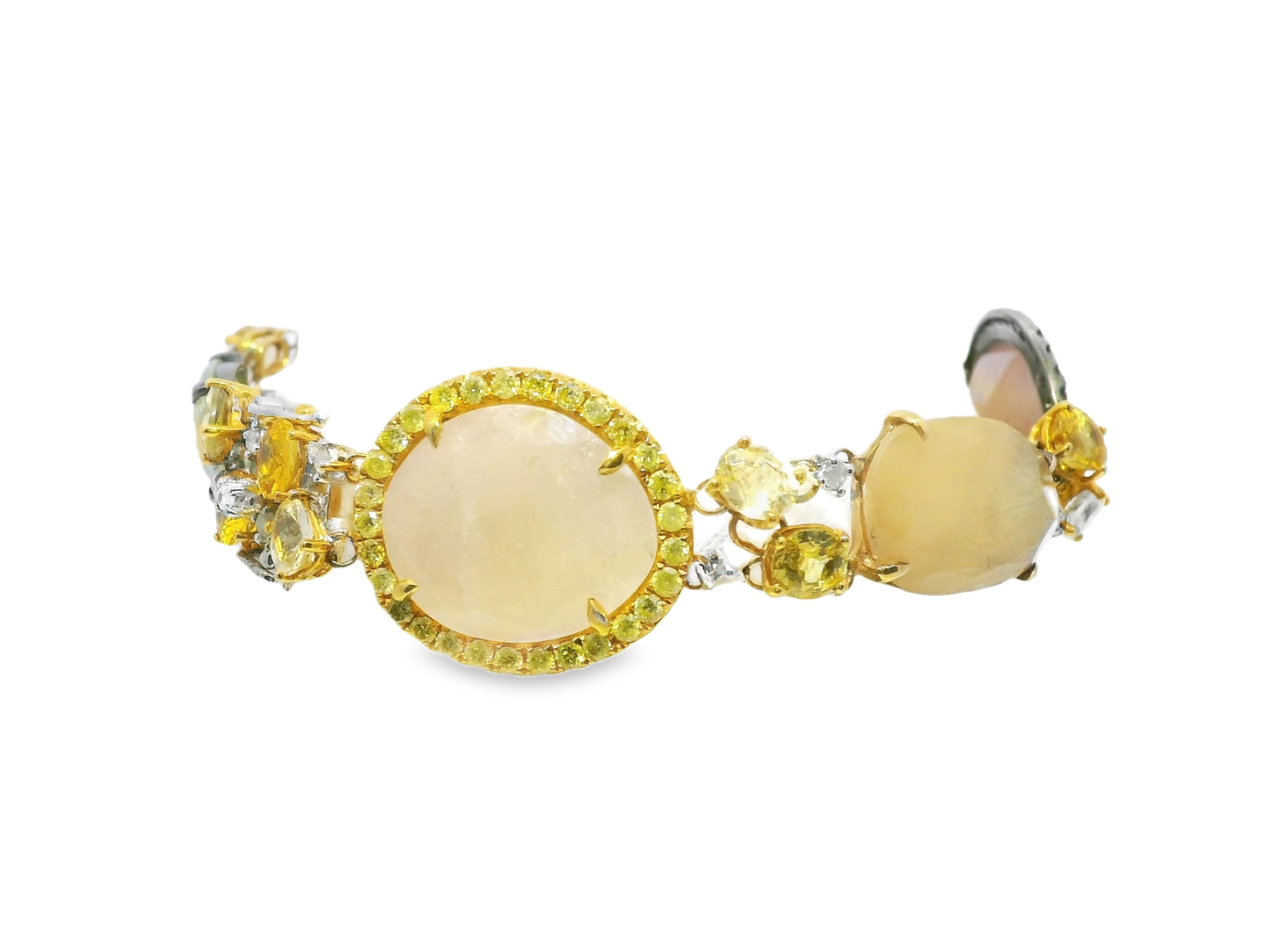 1.75CT Diamond with Mixed Sapphire 18k Yellow Gold Bracelet