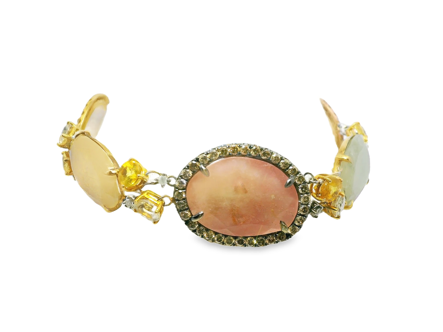 1.75CT Diamond with Mixed Sapphire 18k Yellow Gold Bracelet