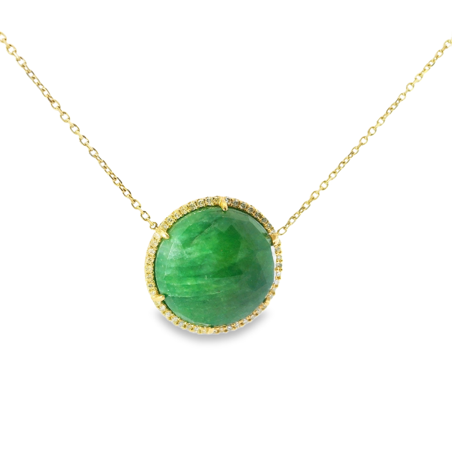 0.25CT Diamond With Green Sapphire 14k Yellow Gold