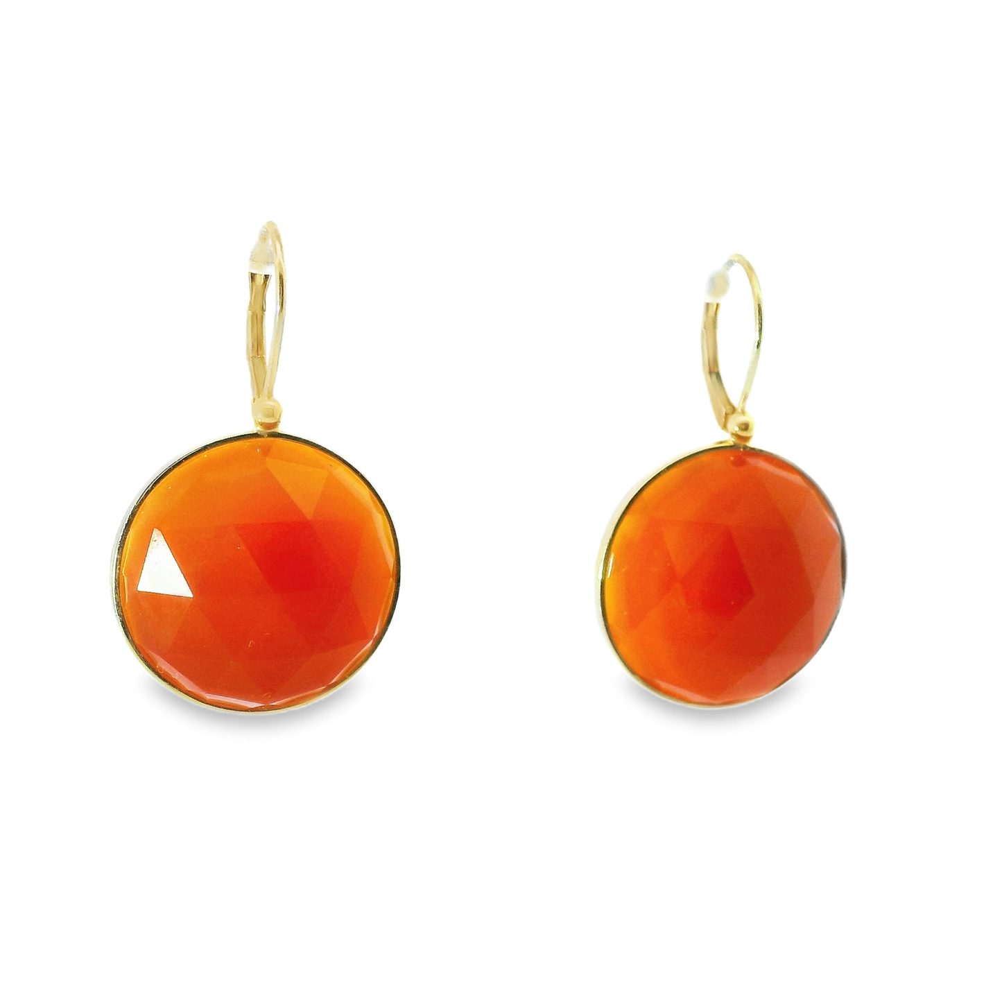 Carnelian Stone 14k Yellow Gold Earring