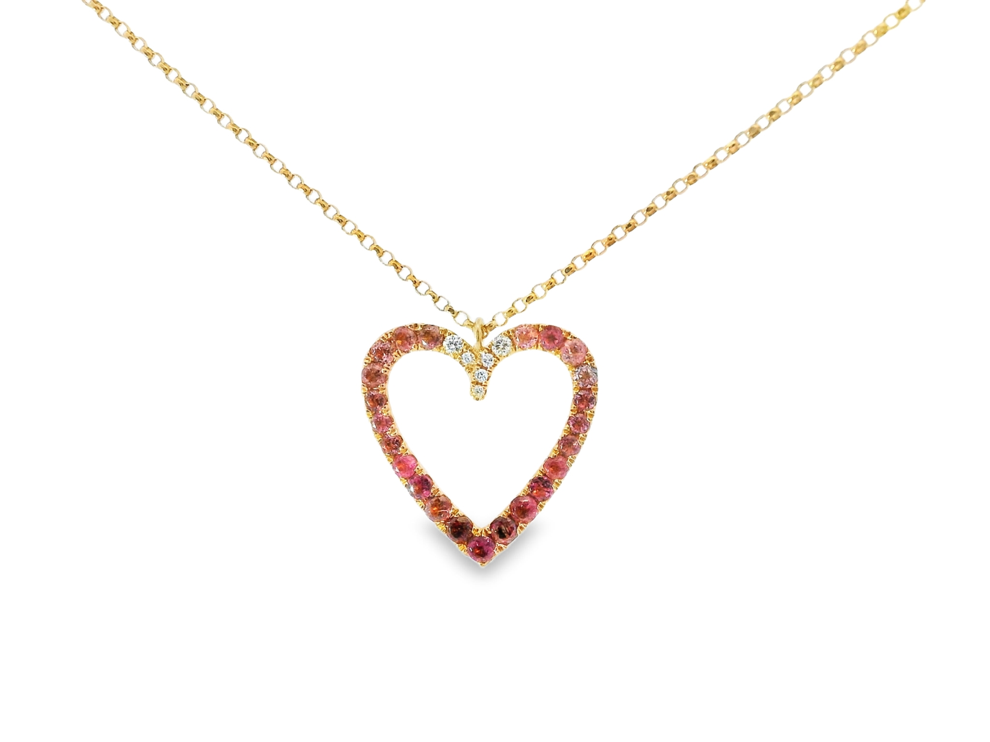 0.05CT Diamond 0.55CT Pink Tourmaline 14k Rose Gold Pendant