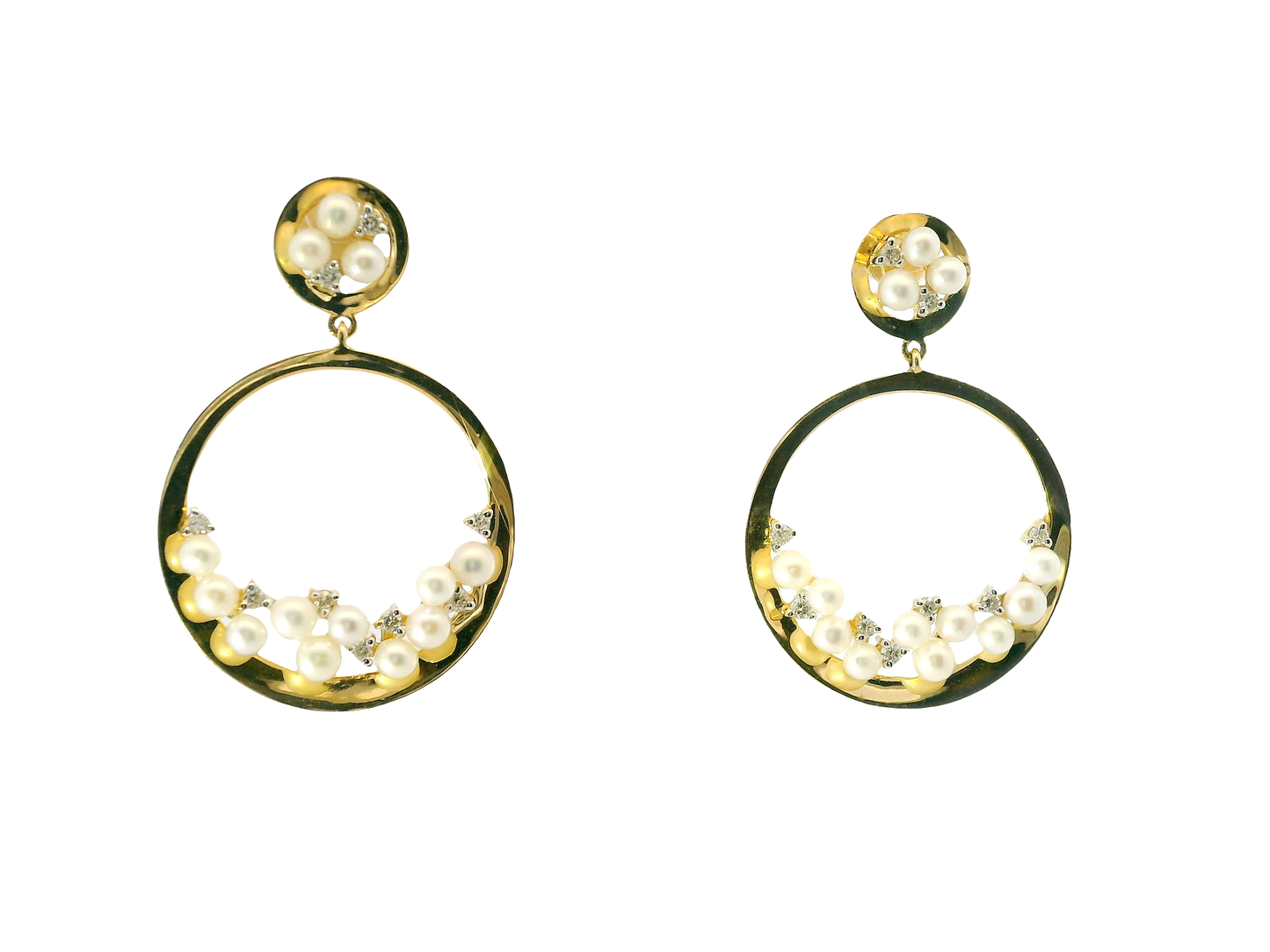 0.18CT Diamond 14k White Gold Pearl Earring