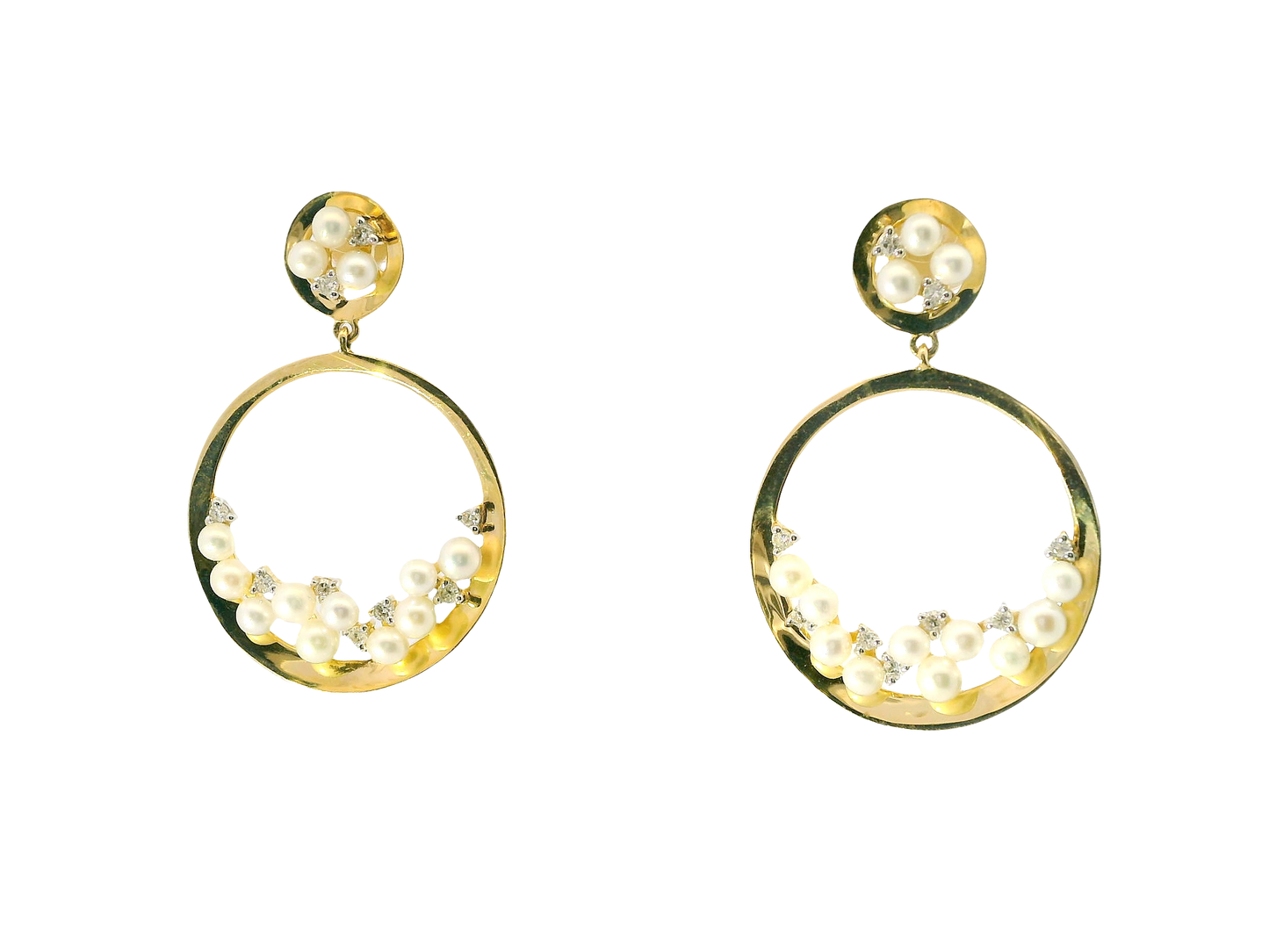 0.18CT Diamond 14k White Gold Pearl Earring