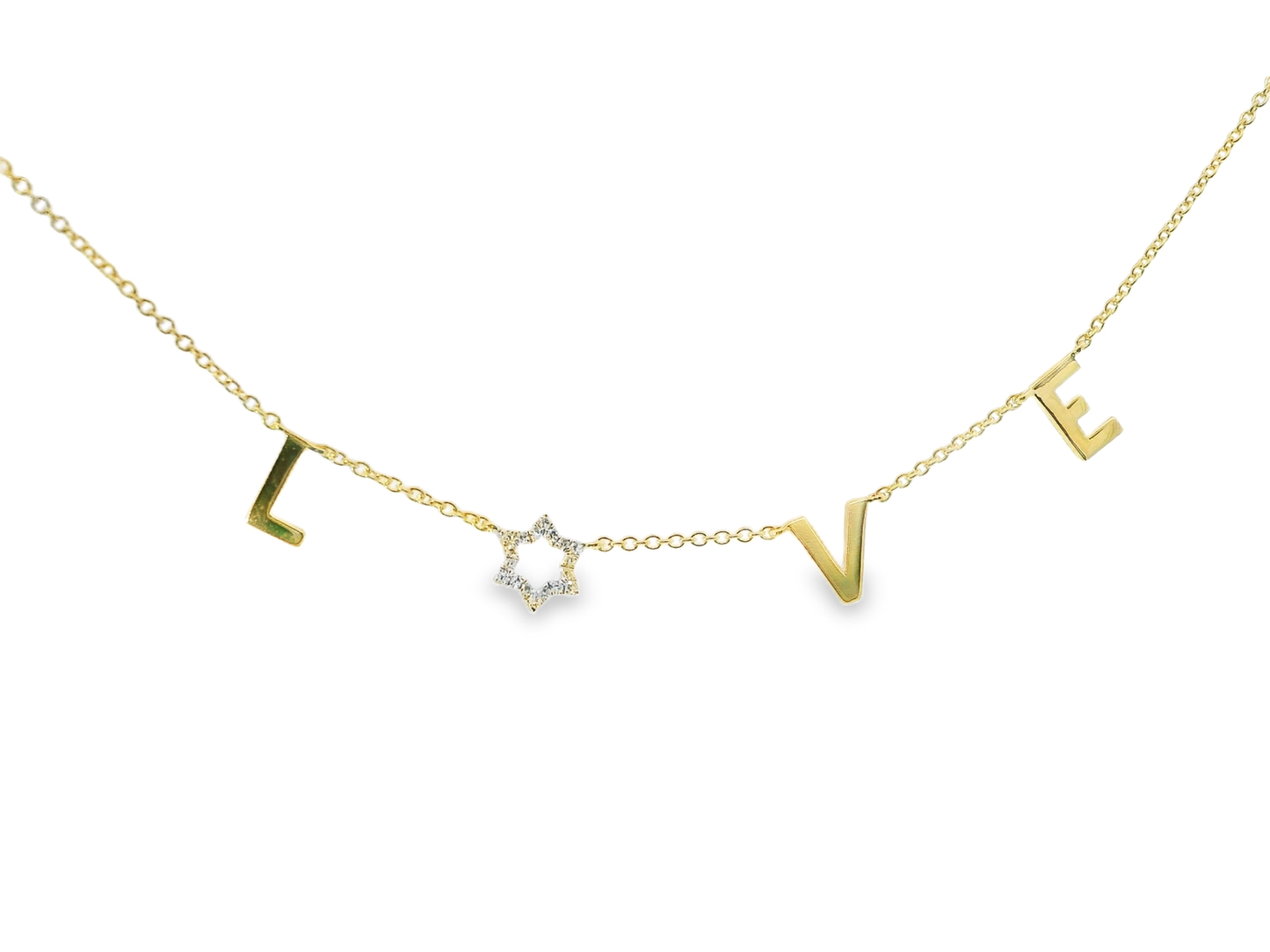 0.05CT Diamond 14k Yellow Gold Love Pendant