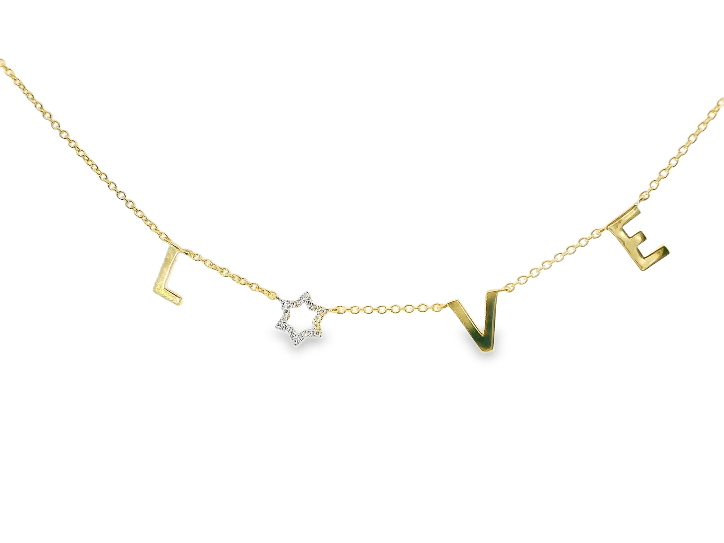 0.05CT Diamond 14k Yellow Gold Love Pendant