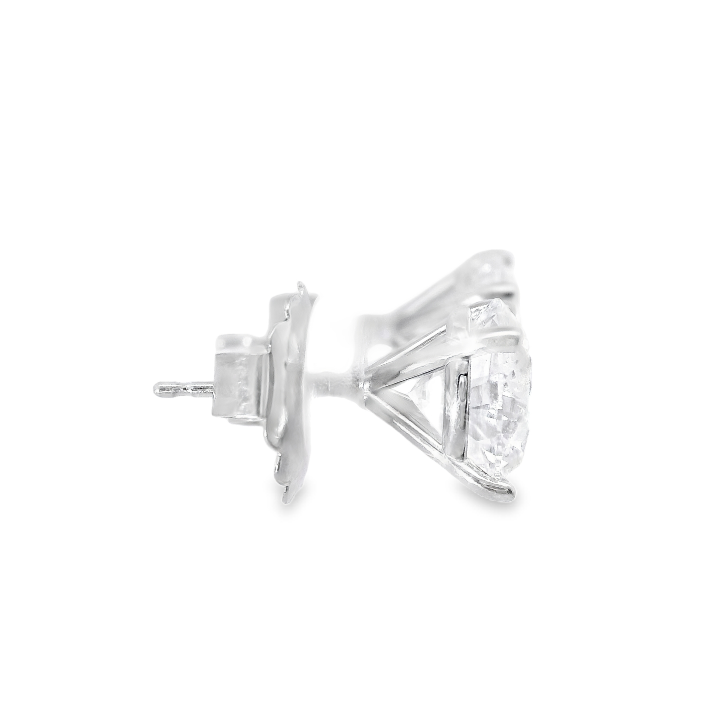 5.07CT Lab Diamond Certified Martini Stud 14k White Gold Earring