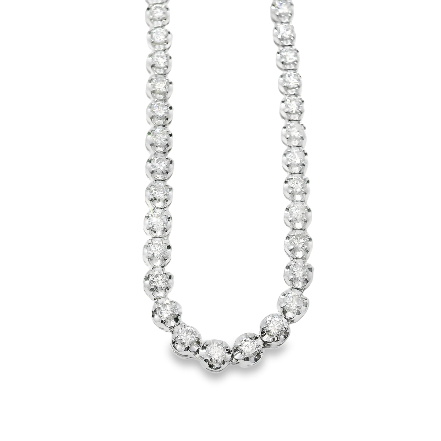 4.69CT Natural Diamond Tennis Necklace Buttercup 14k Yellow Gold