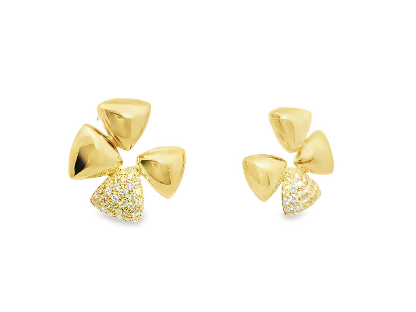 0.98CT Diamond Earrings 14k Yellow Gold