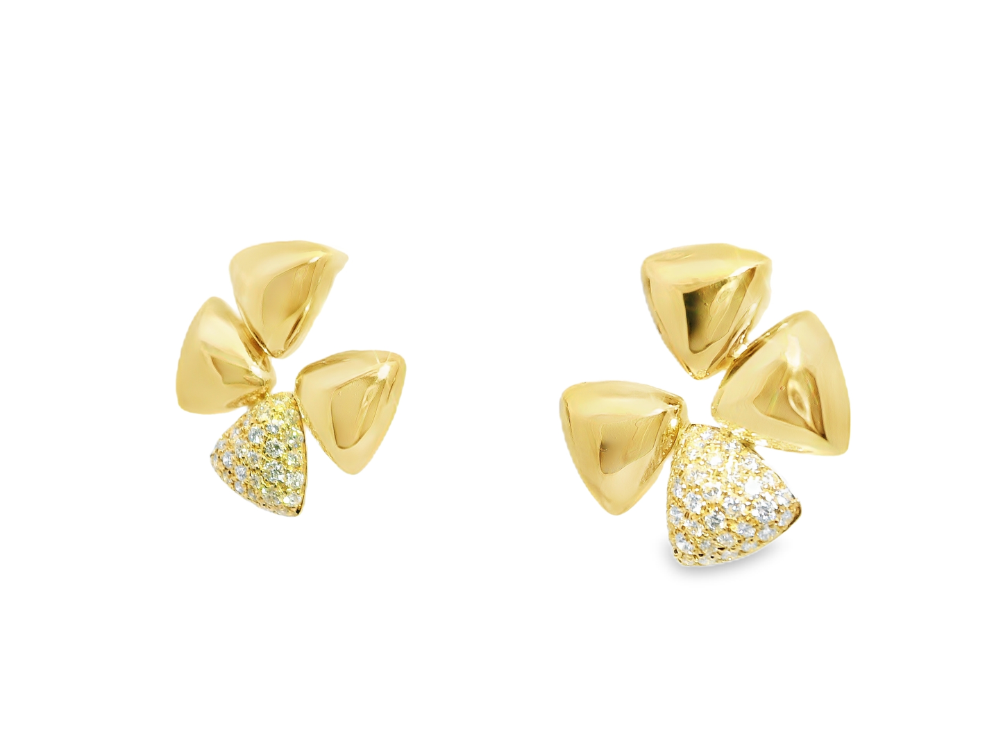 0.98CT Diamond Earrings 14k Yellow Gold