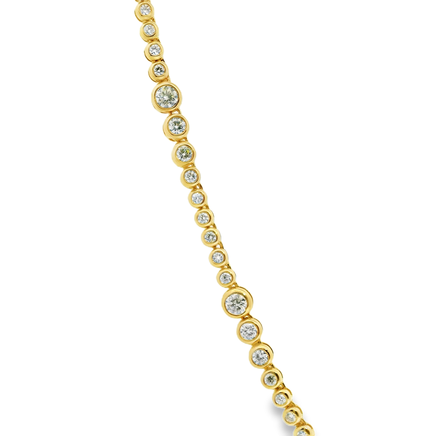 5.02CT Graduated Bezel Necklace 14k Yellow Gold