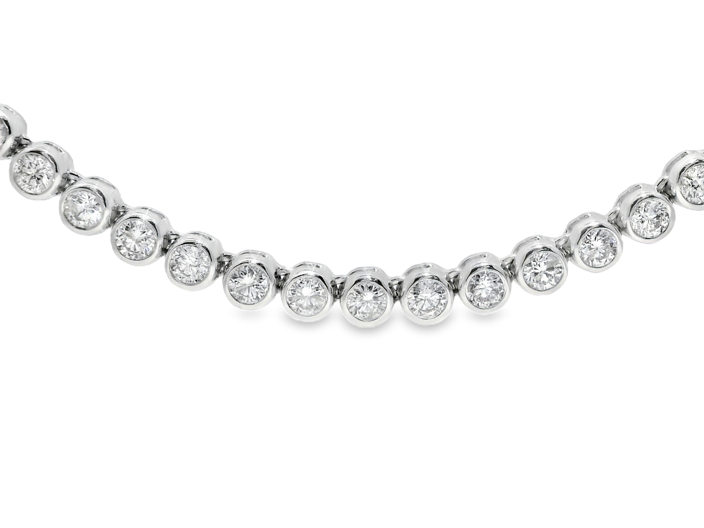 7.07ct Diamond Bezel Necklace in 14k White Gold