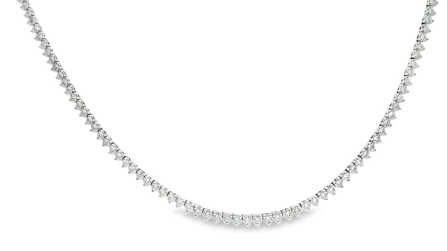5.40CT Diamond Tennis Necklace 14k White Gold
