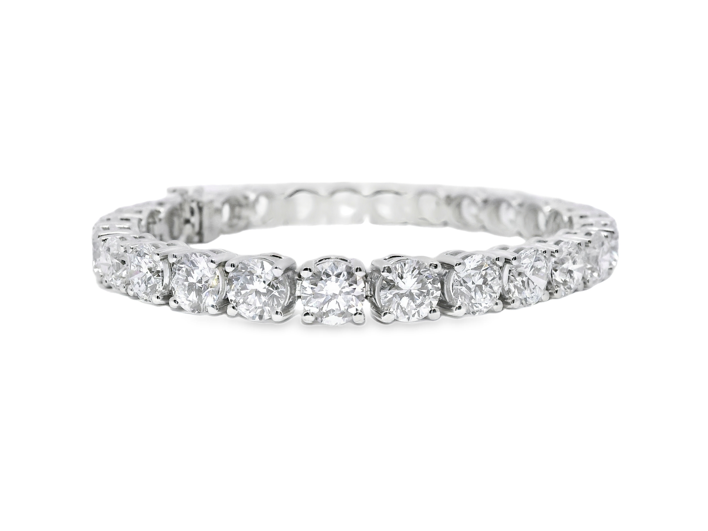 27.15CT Lab Diamond Tennis Bracelet 14K White Gold