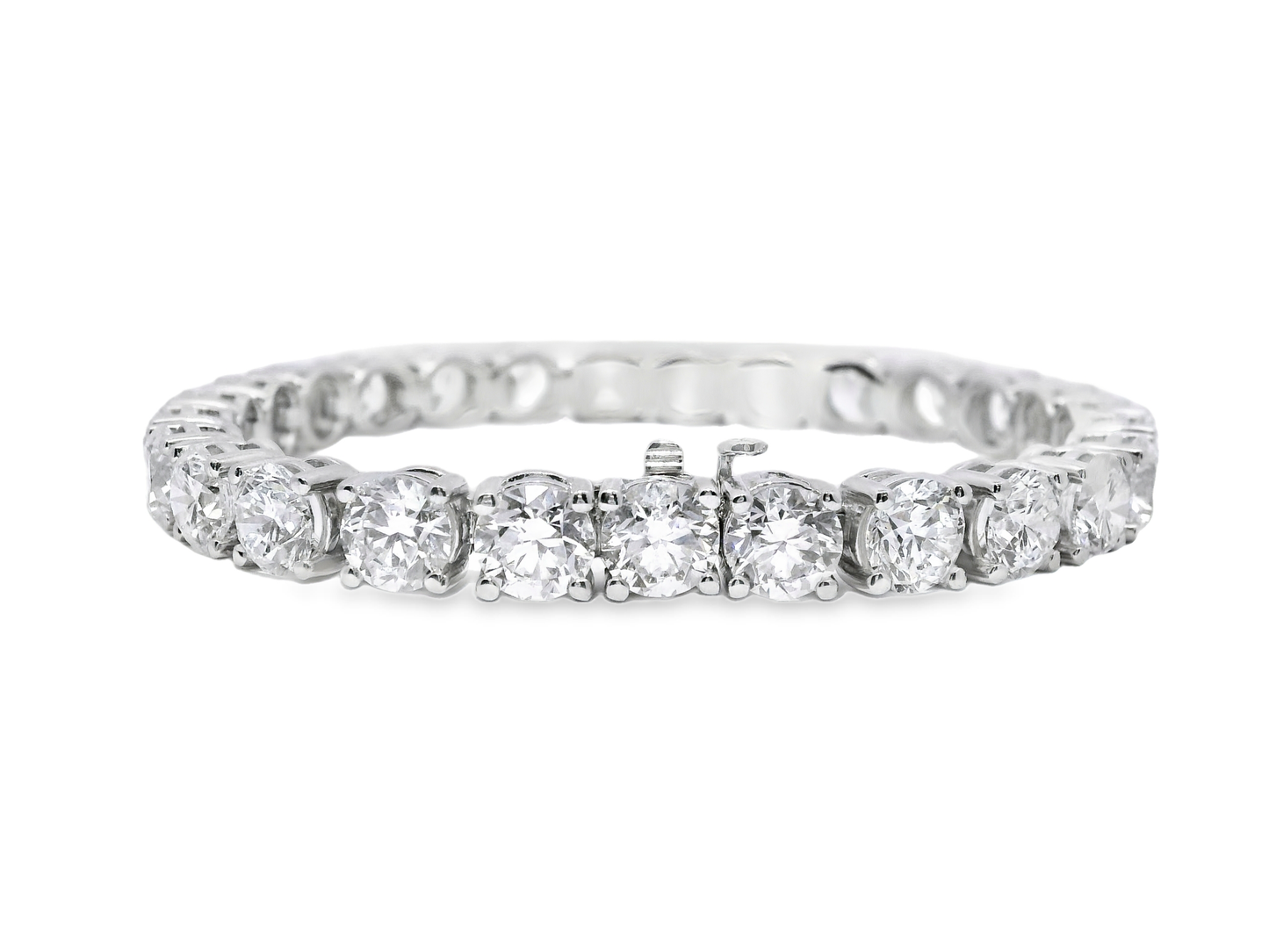 27.15CT Lab Diamond Tennis Bracelet 14K White Gold