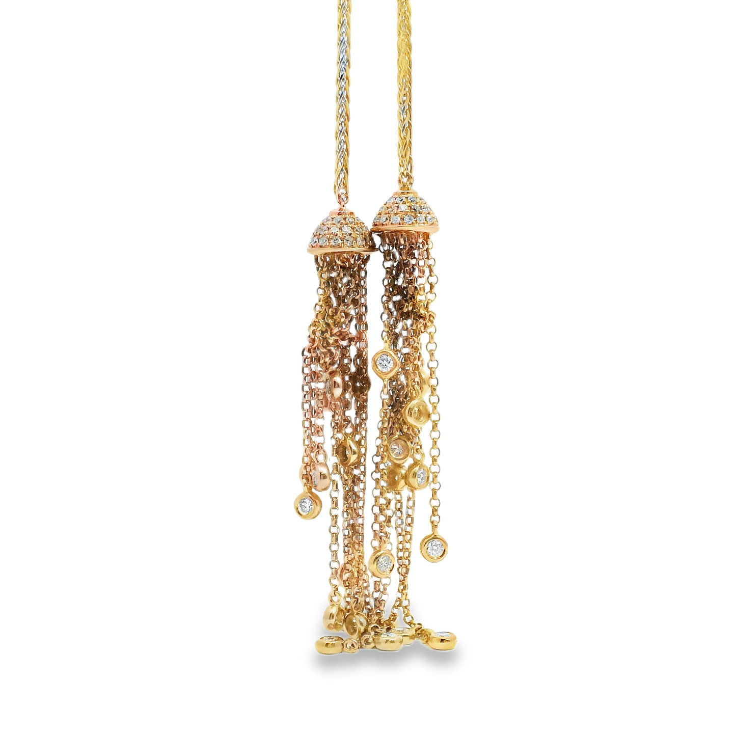 0.88CT Diamond and 0.62CT Multi Sapphire Pendant 14K Rose Gold