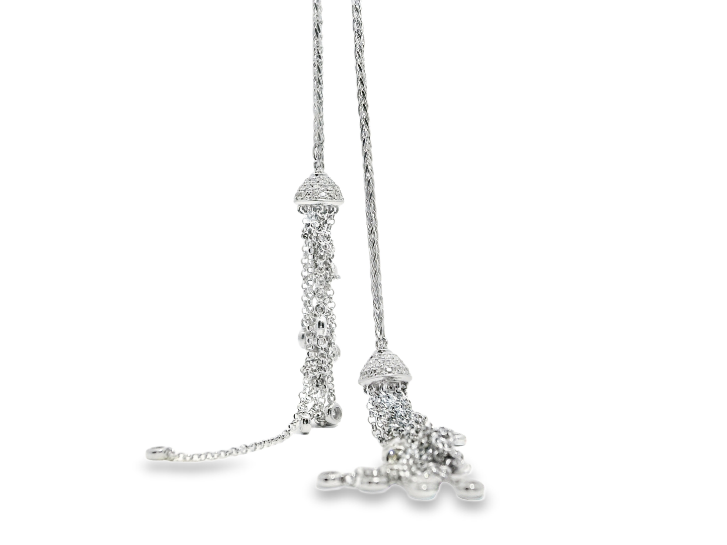 0.76CT Diamond and 1.53CT Multi Sapphire Pendant 14K White Gold