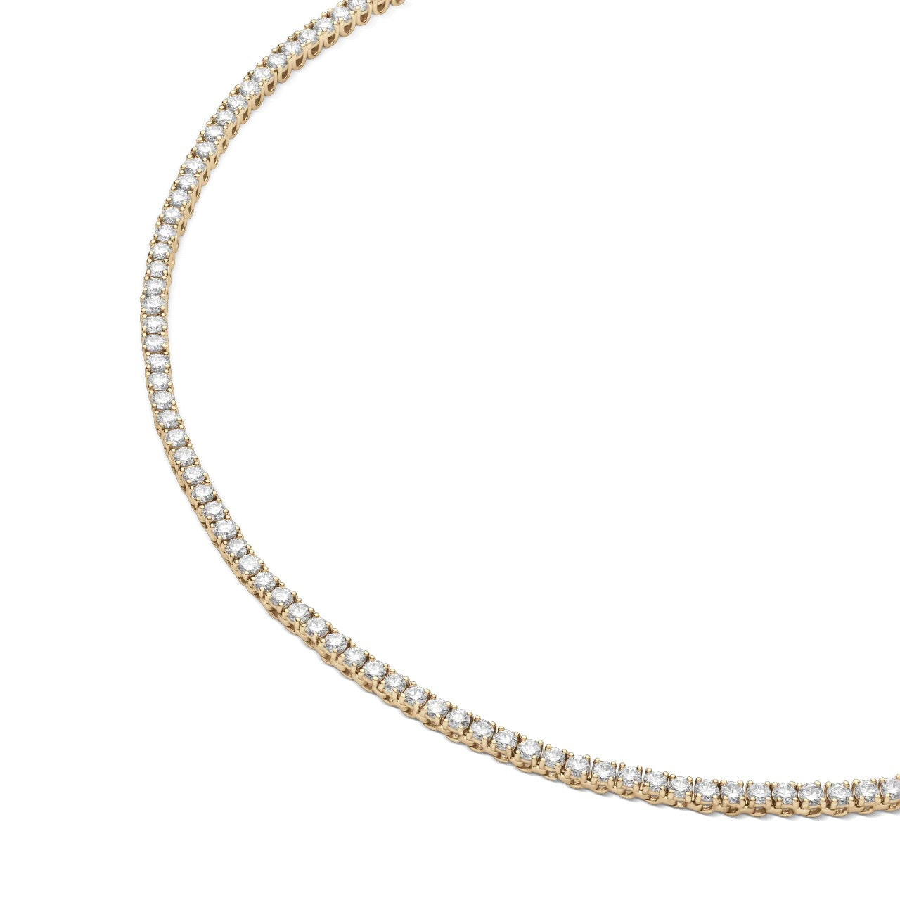 7.72CT 4 Prong Diamond Tennis Necklace 14k White Gold