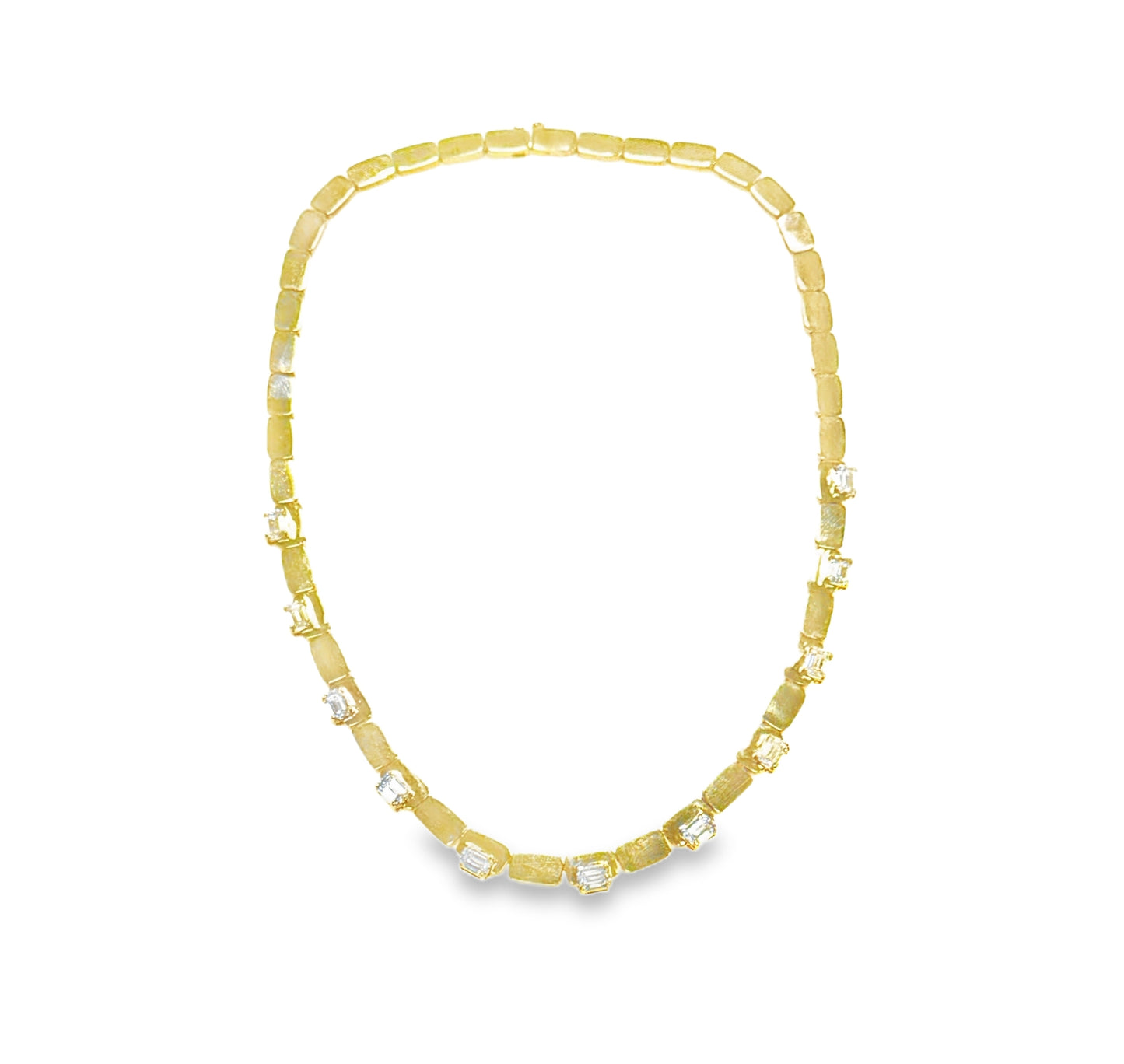 5.66CT Lab Diamond Necklace 14k Yellow Gold