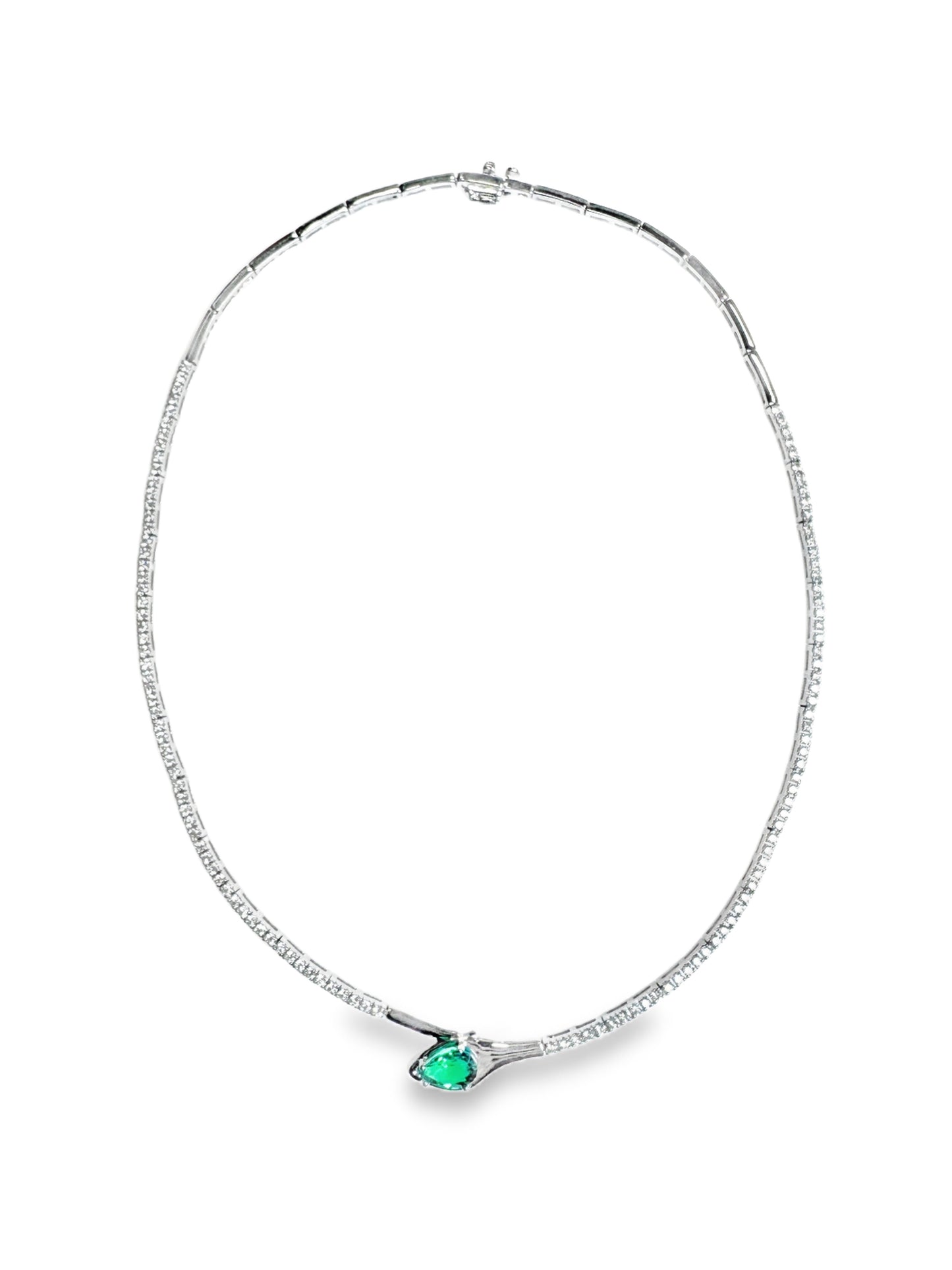2.69CT Diamond 1.12CT Emerald Lab Certified Stone 14k White Gold