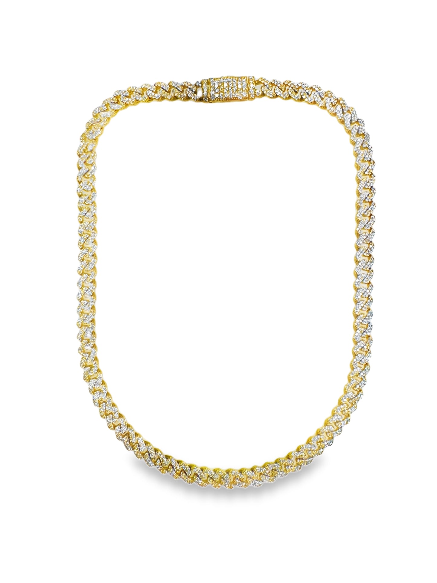 8.31CT Diamond Chain 14k Yellow Gold Necklace